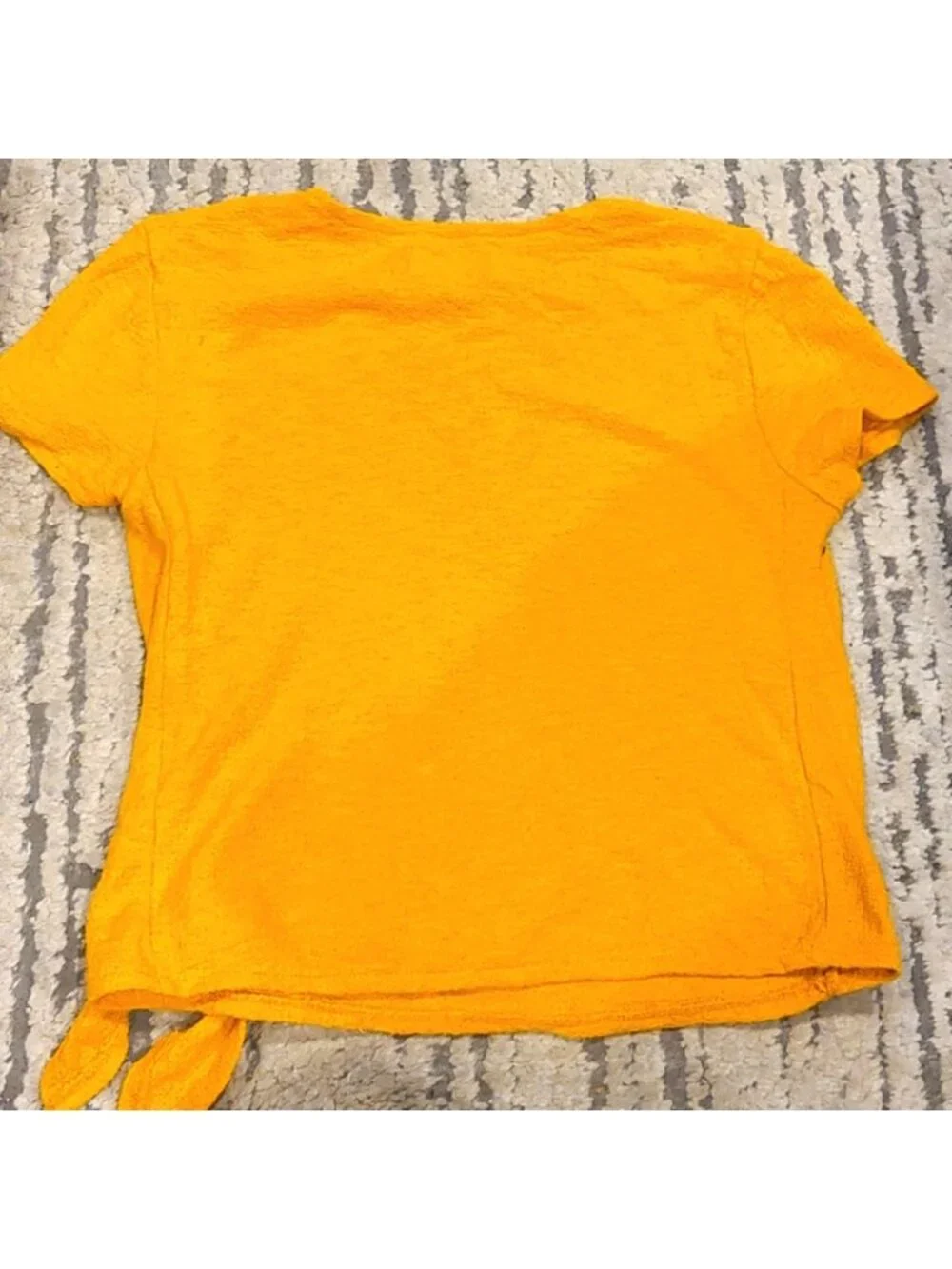 Madewell Texture & Thread cropped Tie Front Wrap Shirt Golden Yellow